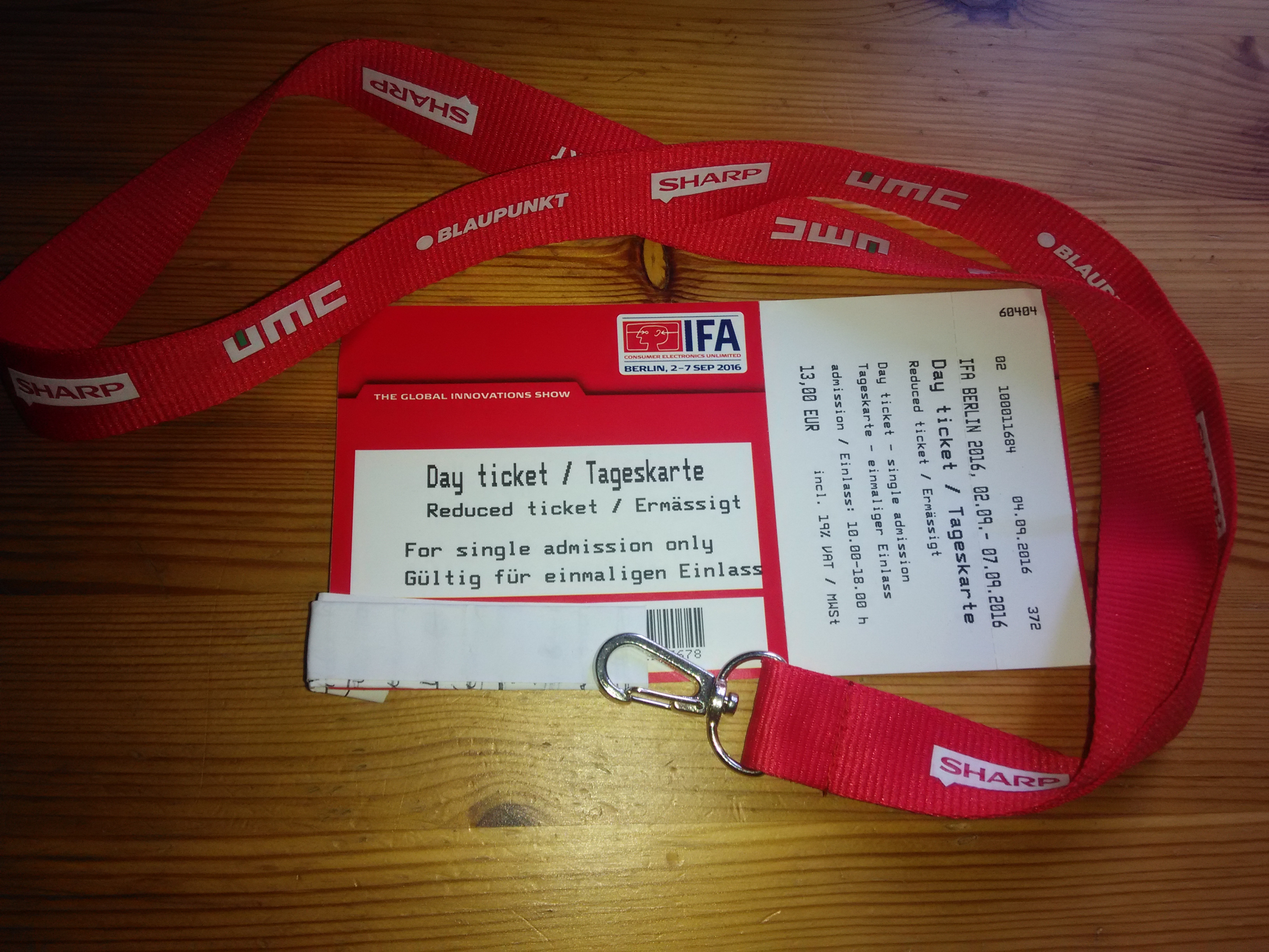 IFA ticket and fillet
