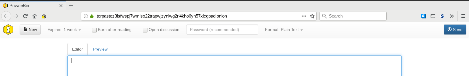 its .onion address on the tor network